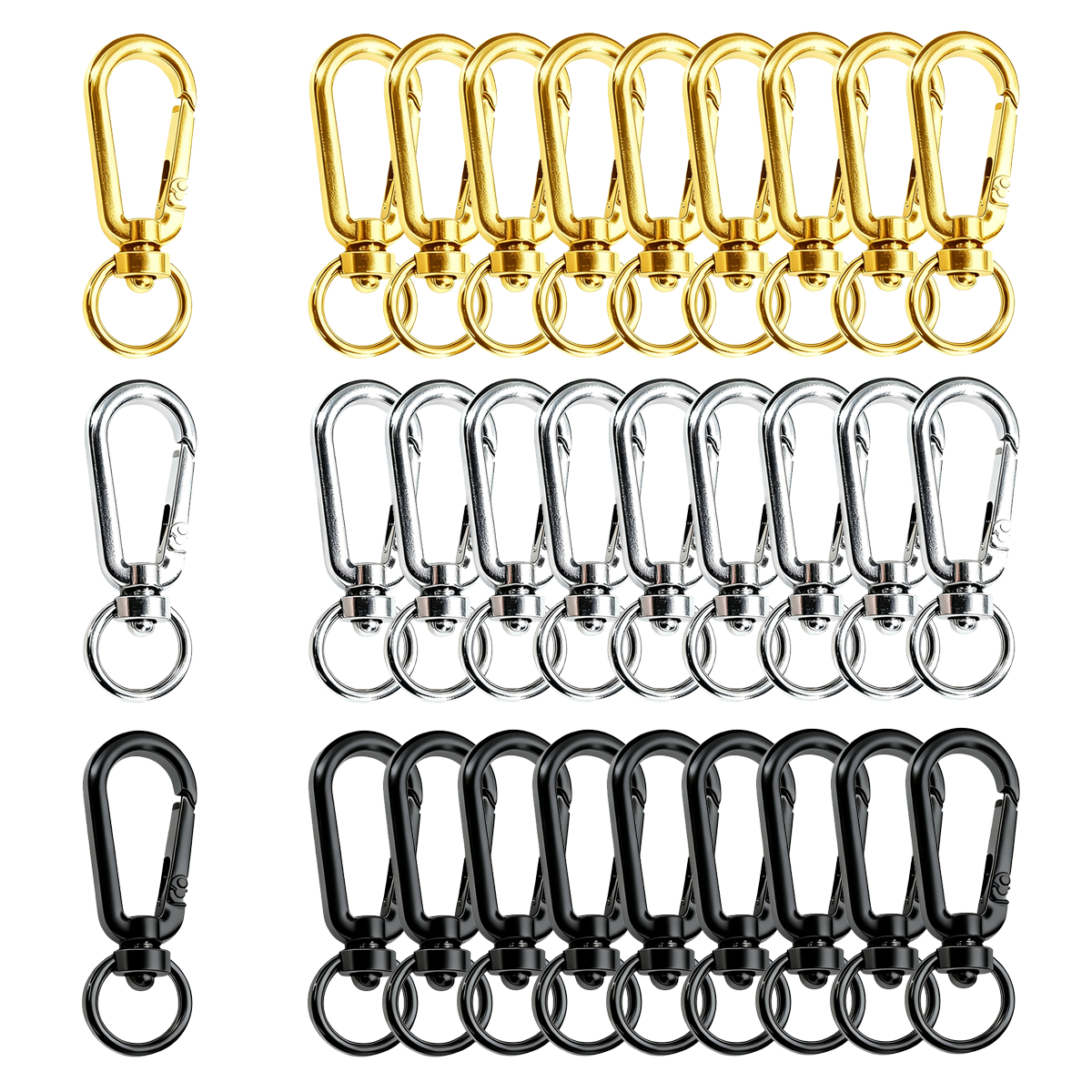 Jewelry Making Chain - 9/18/36 Pcs Open Swivel Clips Key