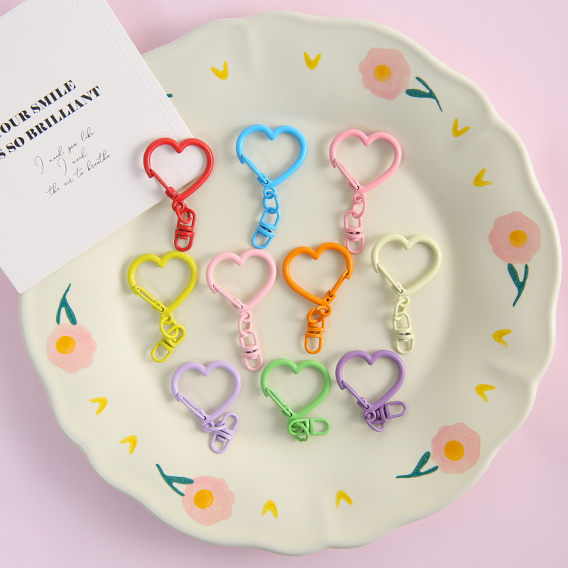 Jewelry Making Chain - 10Pcs Colorful Zinc Alloy Heart Lobster