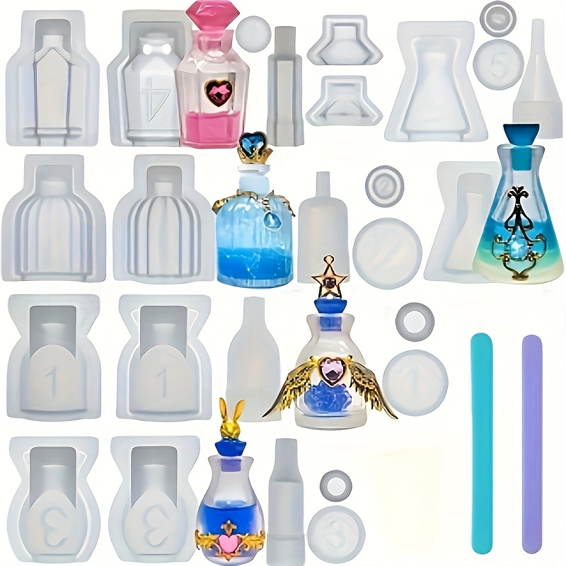 Resin Mold Jewelry - A Set Of 5 Perfume Bottle