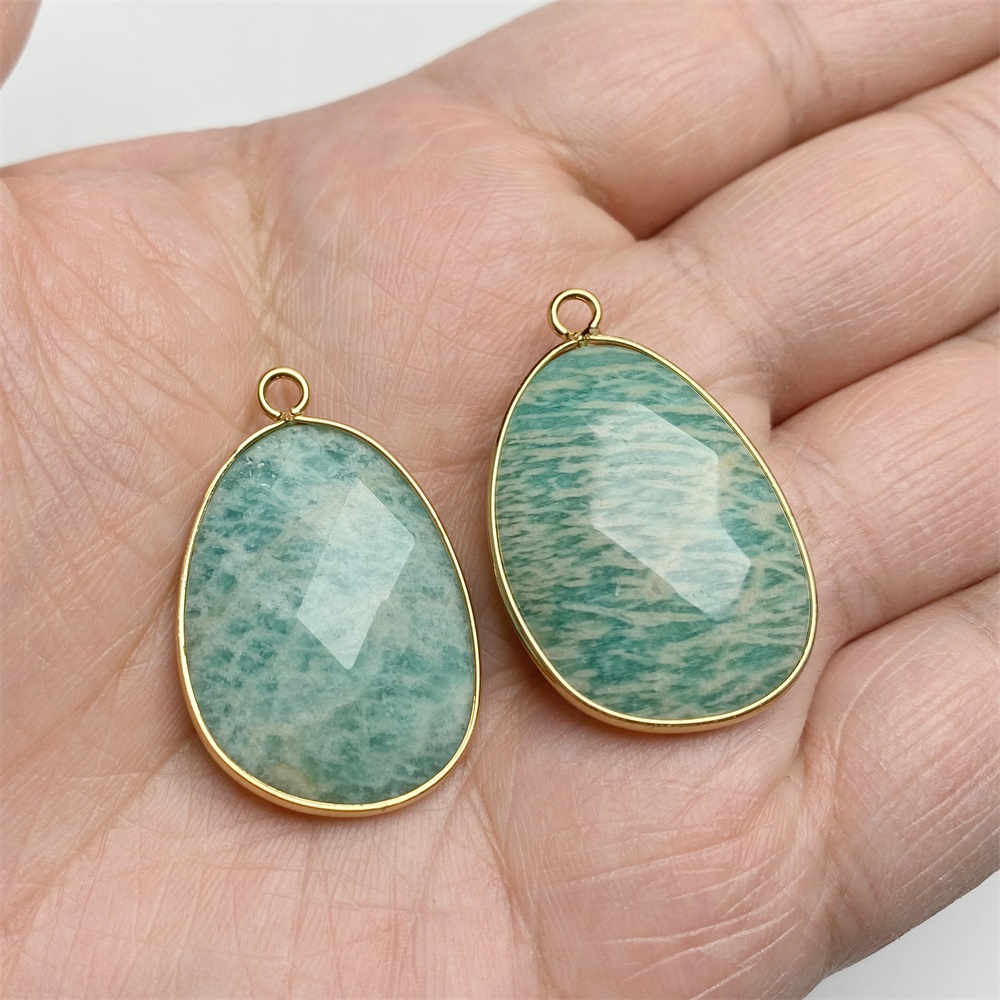 Jewelry Making Gemstones - 2pcs Egg Shape Stone Pendant Natural