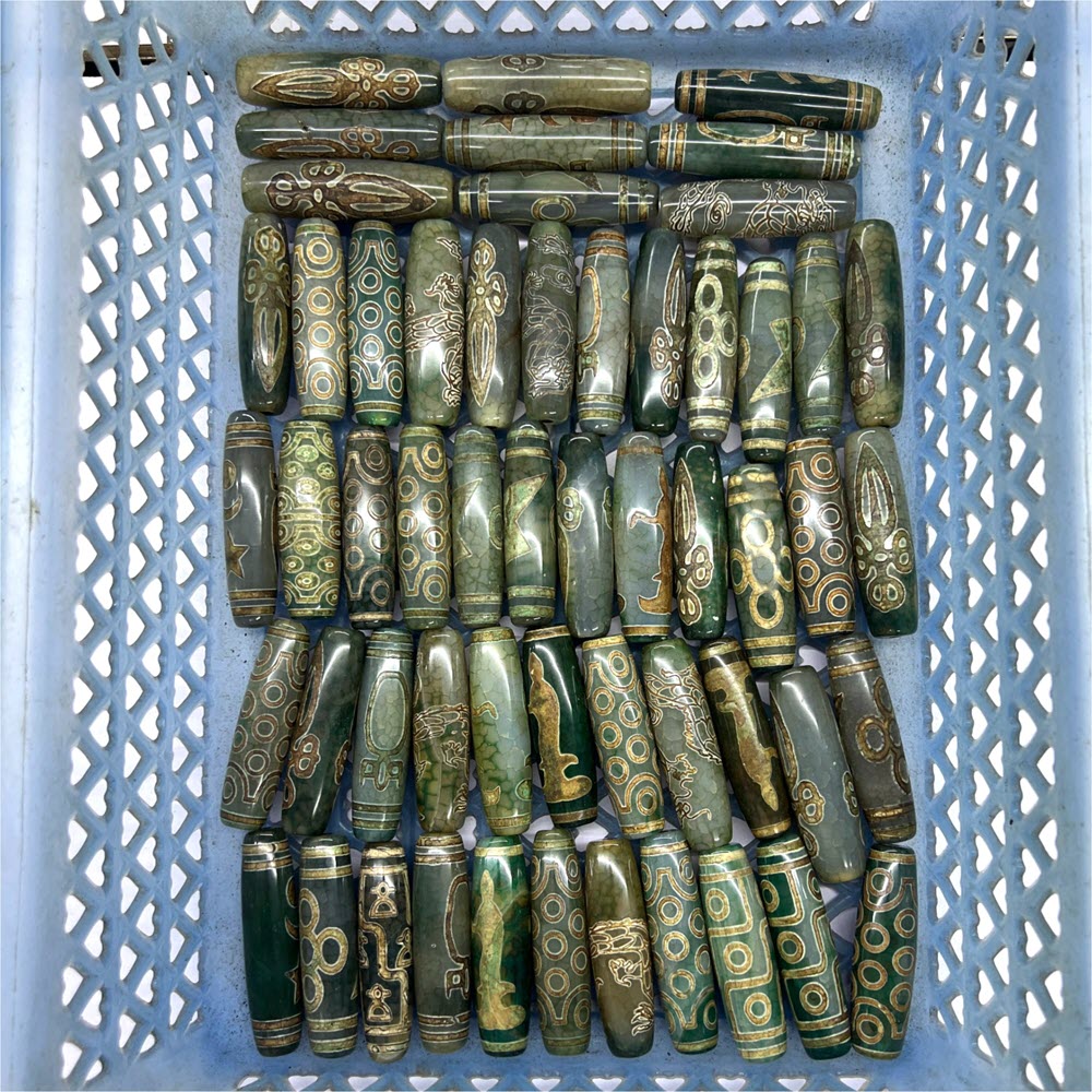 60mm Green Tibentan Dzi Beads  - Jewelry Making Store review and price
