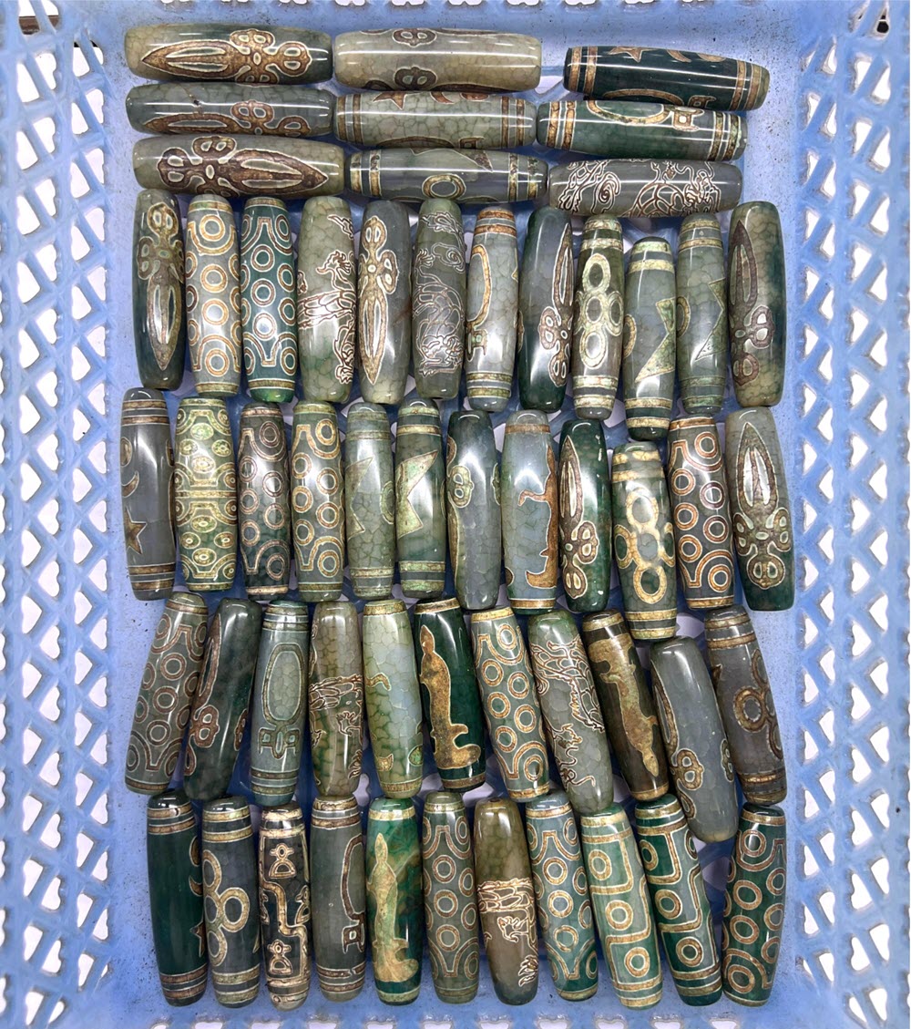 60mm Green Tibentan Dzi Beads  - Jewelry Making Store review and price