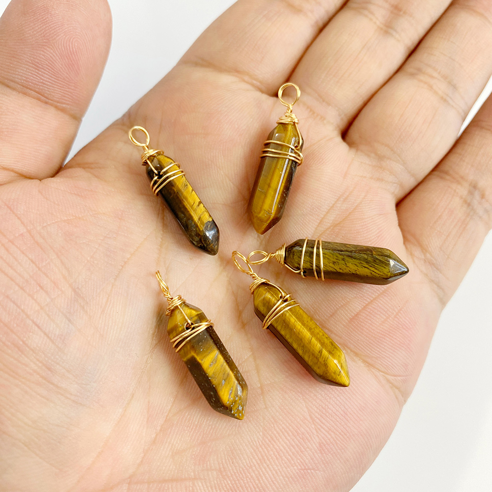 2PCS/Lot Natural StoneTiger Ey - Jewelry Making Gemstones review and price