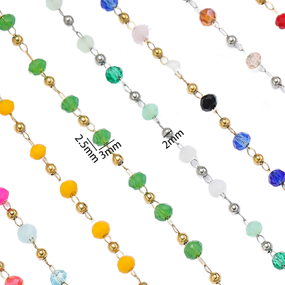 1Meter Stainless Steel Chains  - Crystal Bead Mix review and price