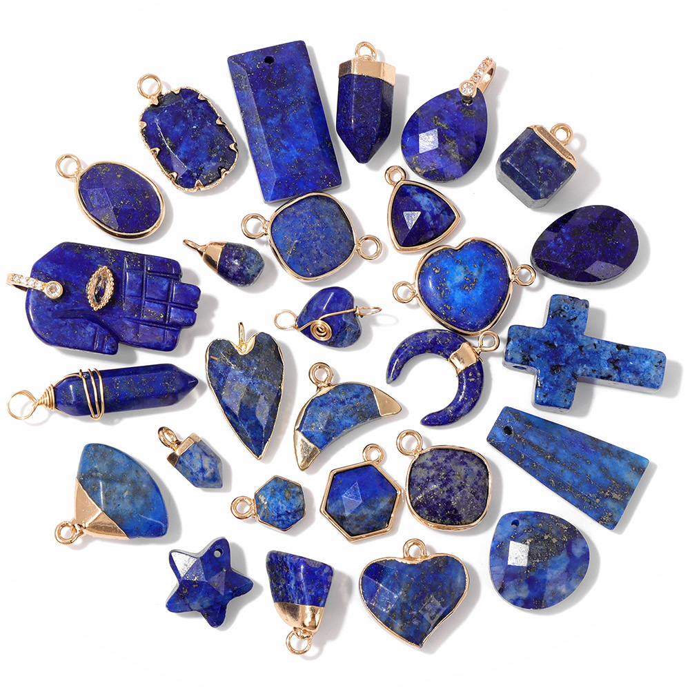 5PCS/lot Lapis Lazuli Stone Pe - Jewelry Making Gemstones review and price