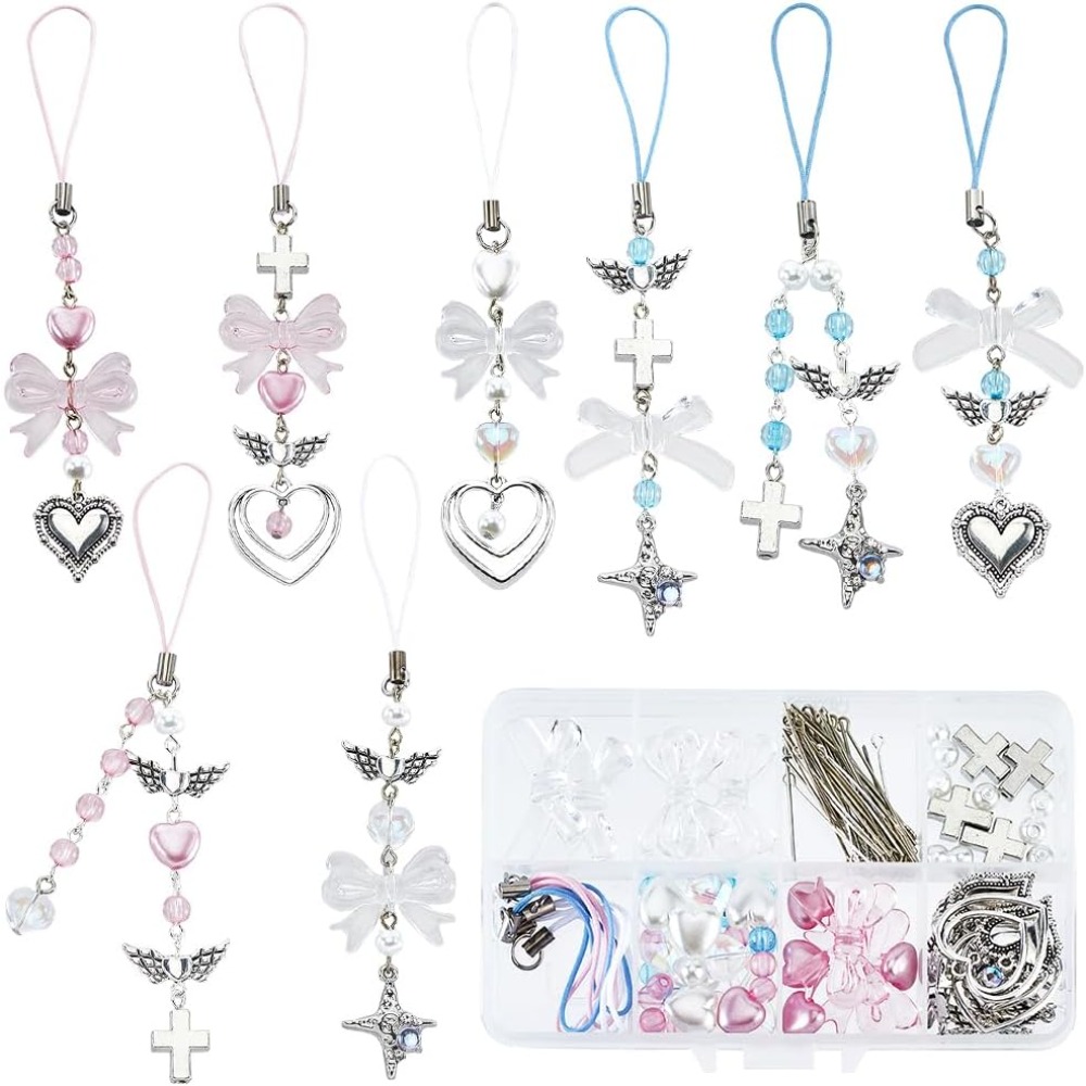 154Pcs DIY 8 Sets Phone Charm  - Jewelry Making Course review and price