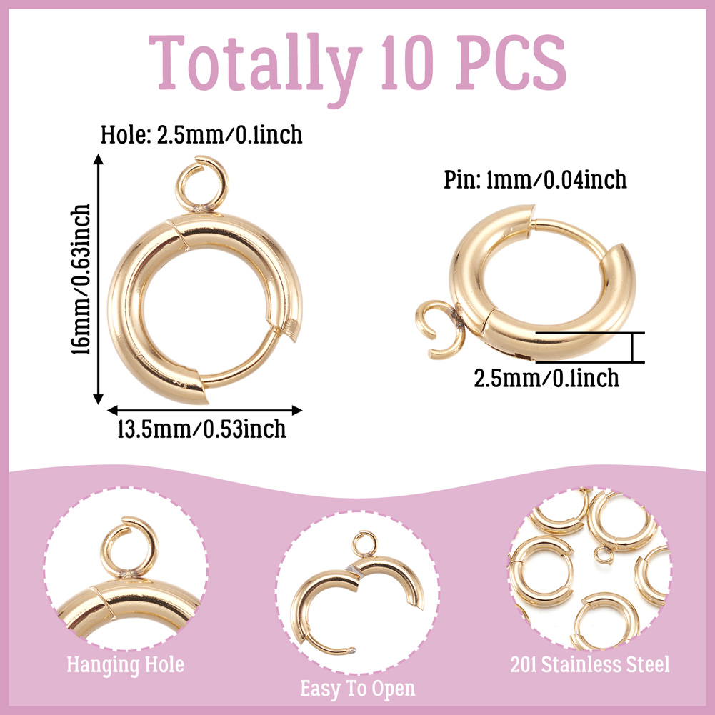 10pcs 201 Stainless Steel Hugg - Jewelry Making Findings review and price