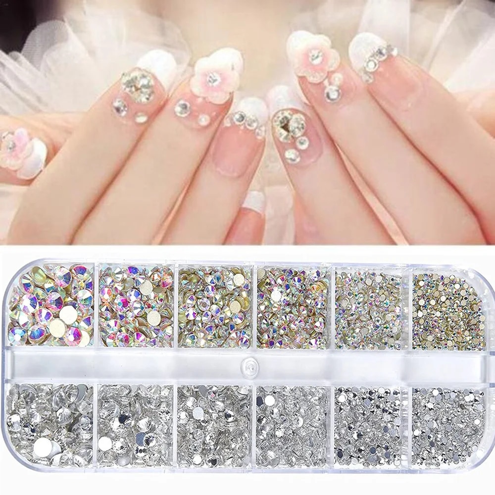 Nail Art Rhinestone 12Grids Bo - Crystal Bead Mix review and price