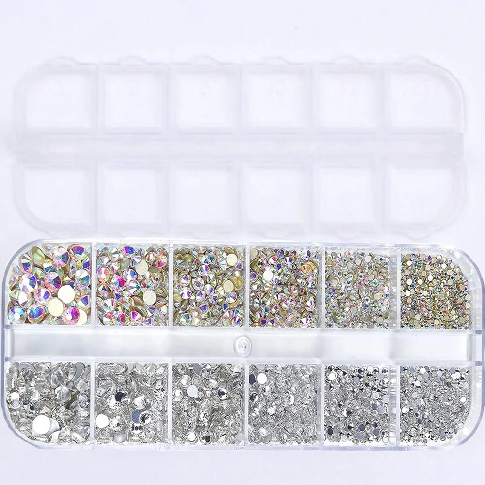 Nail Art Rhinestone 12Grids Bo - Crystal Bead Mix review and price