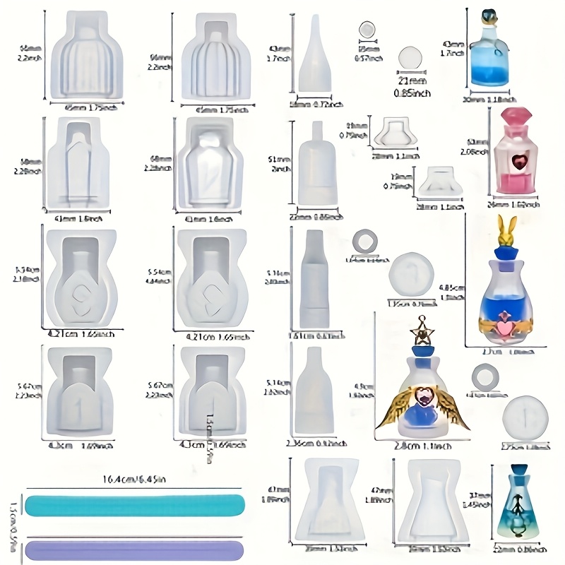 A Set Of 5 Perfume Bottle Resi - Resin Mold Jewelry review and price
