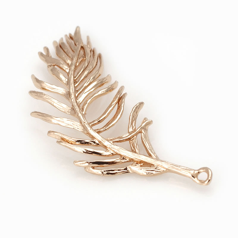 18K Gold Color Brass Feather S - Jewelry Making Store review and price
