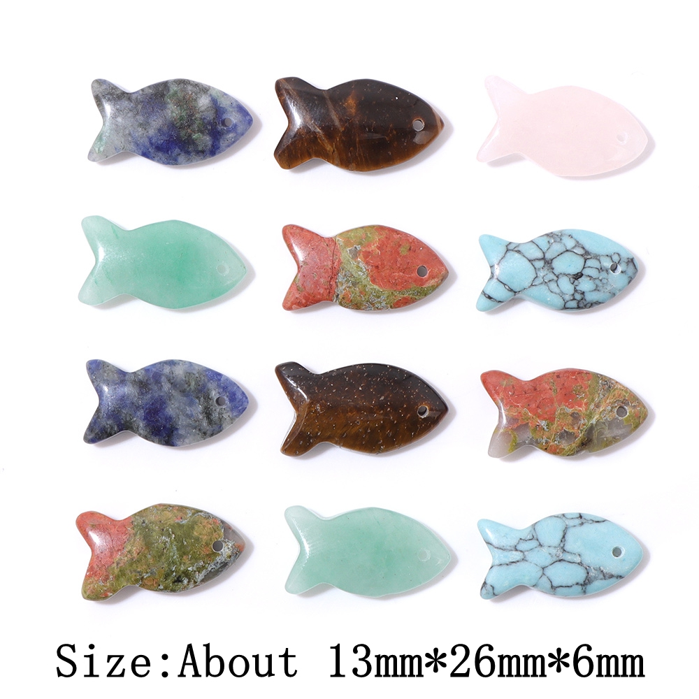 2Pcs Fish Shape Natural Stone  - Jewelry Making Gemstones review and price