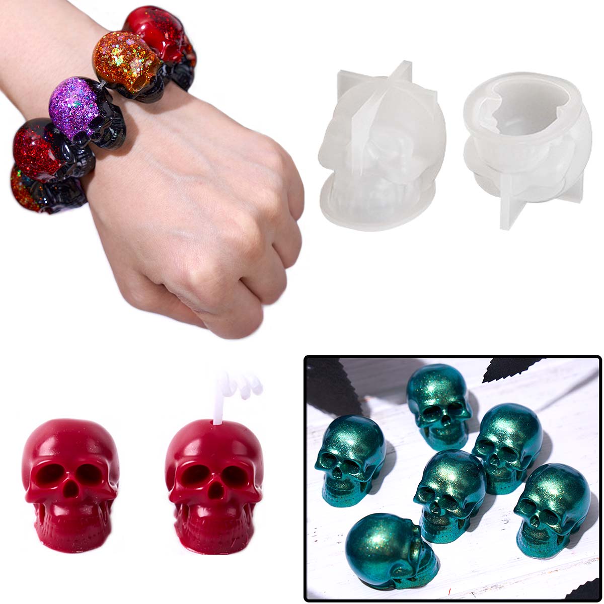 Halloween Ornament Mini Skull  - Resin Mold Jewelry review and price