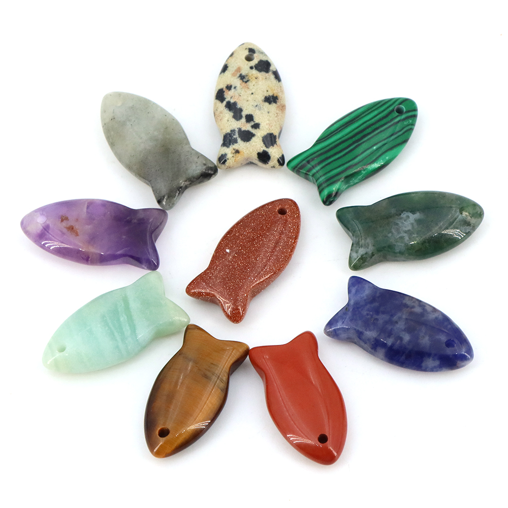 Cute Fish Beads Natural Stone  - Jewelry Making Gemstones review and price